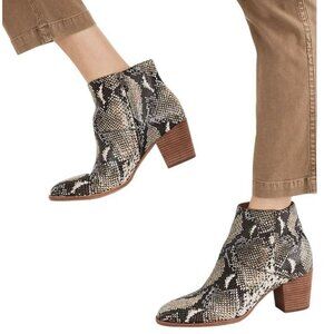 Sz8 Madewell The Rosie Ankle Boot Snake Embossed Leather